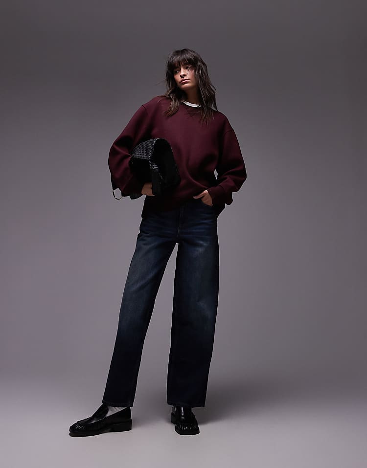 ARKET double-faced soft wool sweater in burgundy