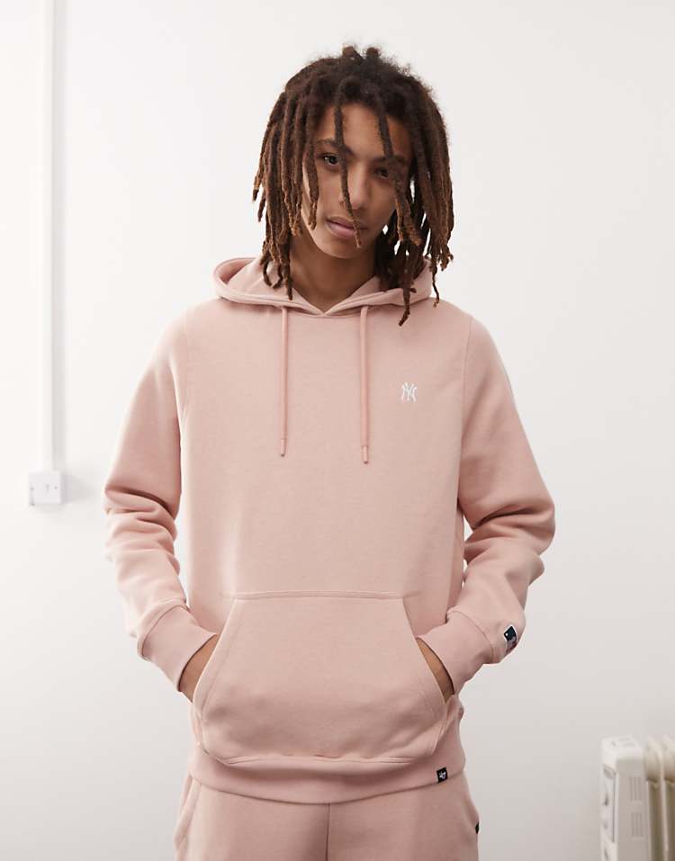 47 Brand NY Yankees mini logo hoodie co-ord in dusty mauve