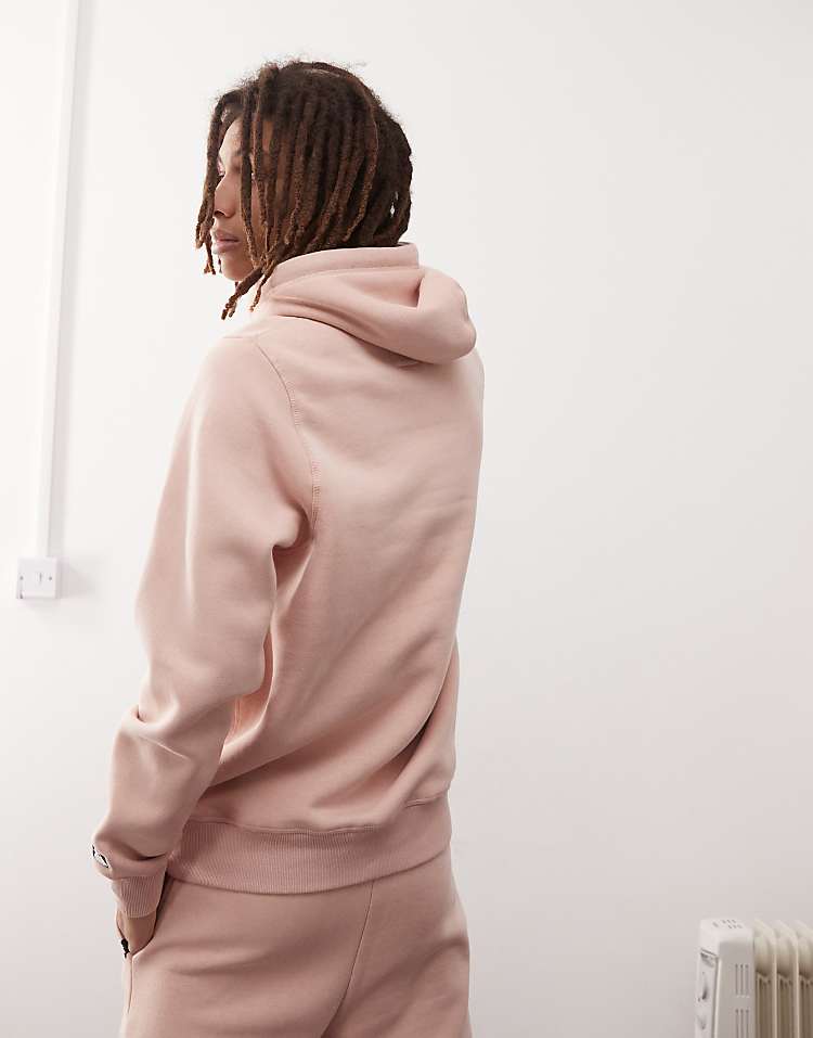 47 Brand NY Yankees mini logo hoodie co-ord in dusty mauve