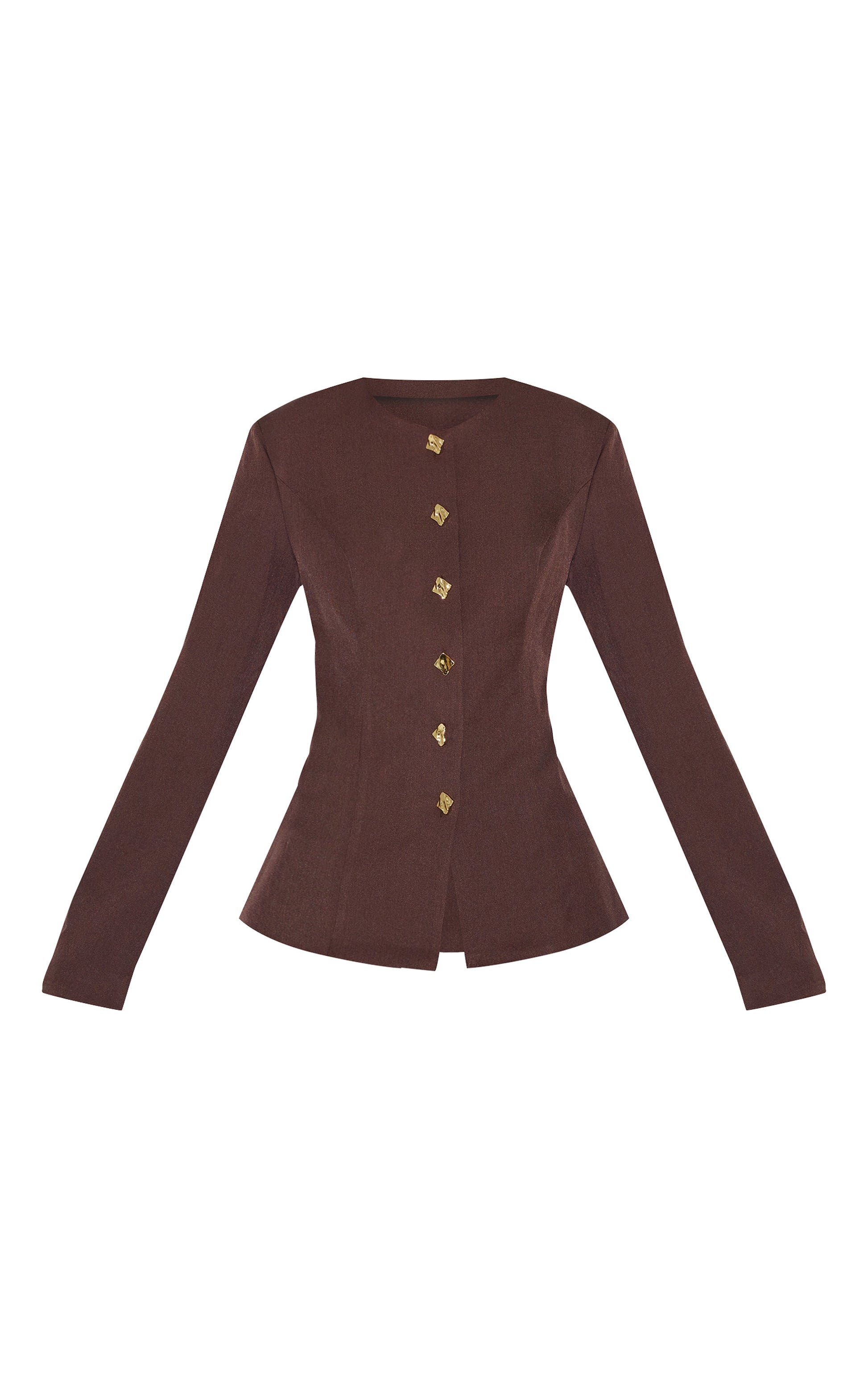 https://cdn-img.prettylittlething.com/2/7/8/4/2784e0fb0c036127df496efbf8c9c888d7efe865_CNM0404_5_deep_chocolate_gold_trim_cinched_waist_shirt.jpg