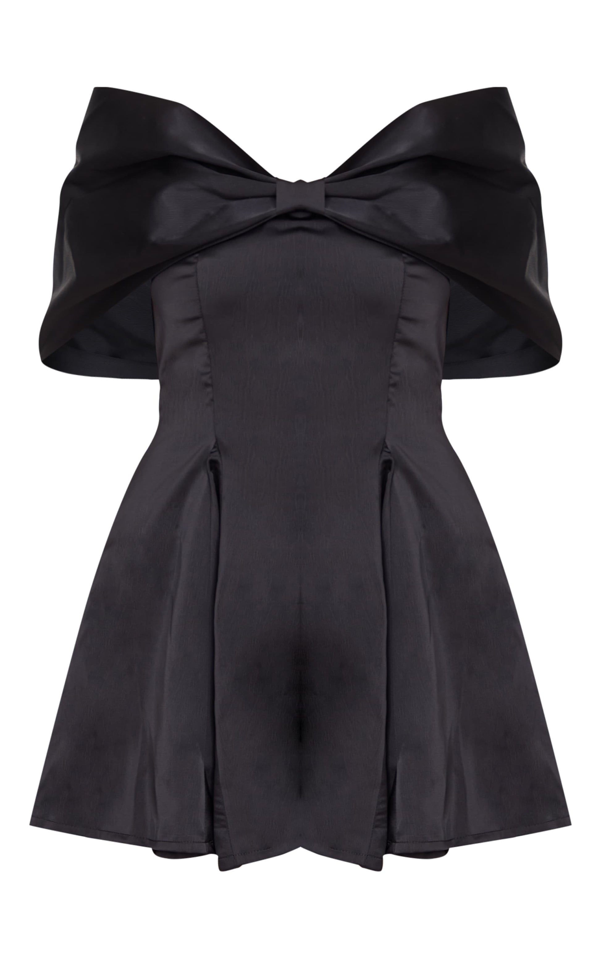 Premium White Satin Extreme Bow Detail Playsuit