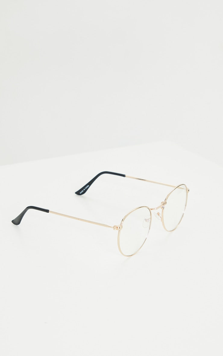 Gold Round Frame Blue Light Readers