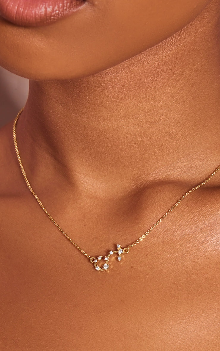 Gold Plated Aquarius Celestial Necklace