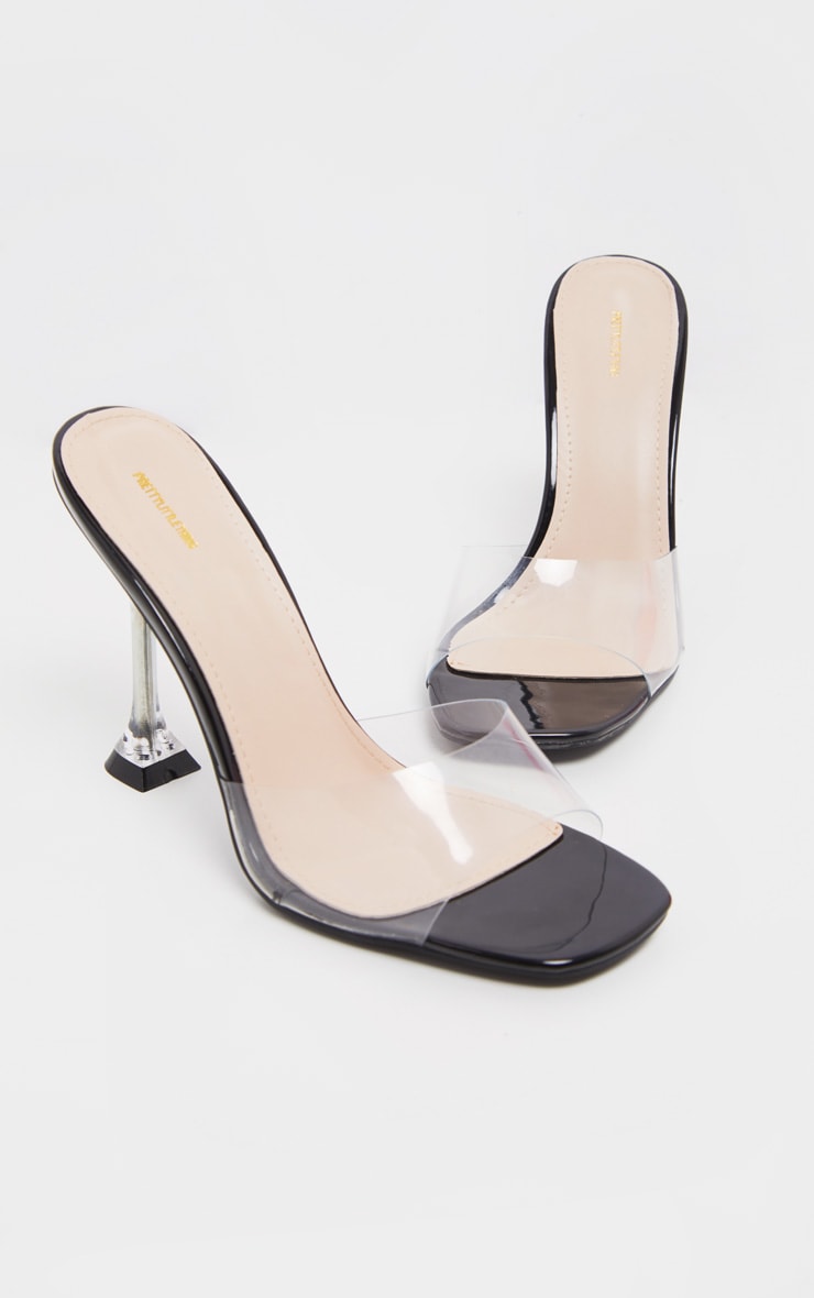 Nude Clear Heel Mule Sandals - HCWP 