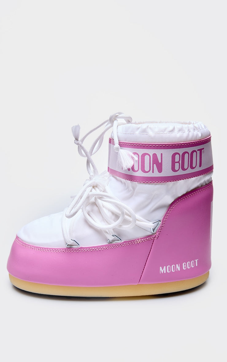 MOON BOOT Pink and White Icon Low