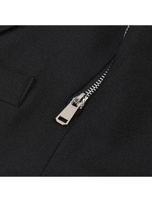 Hollow-out Zipper Long Sleeve Blazers