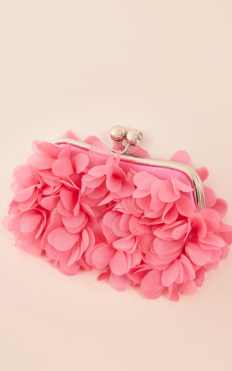 Hot Pink Petal Clutch Shoulder Bag - HCWP 