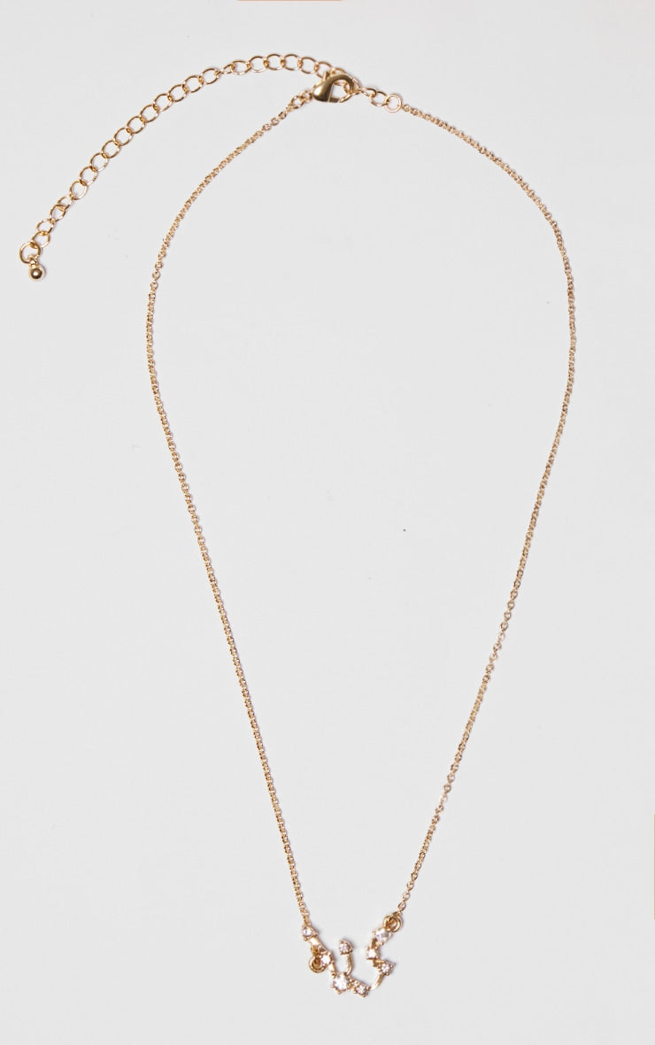 Gold Plated Aquarius Celestial Necklace