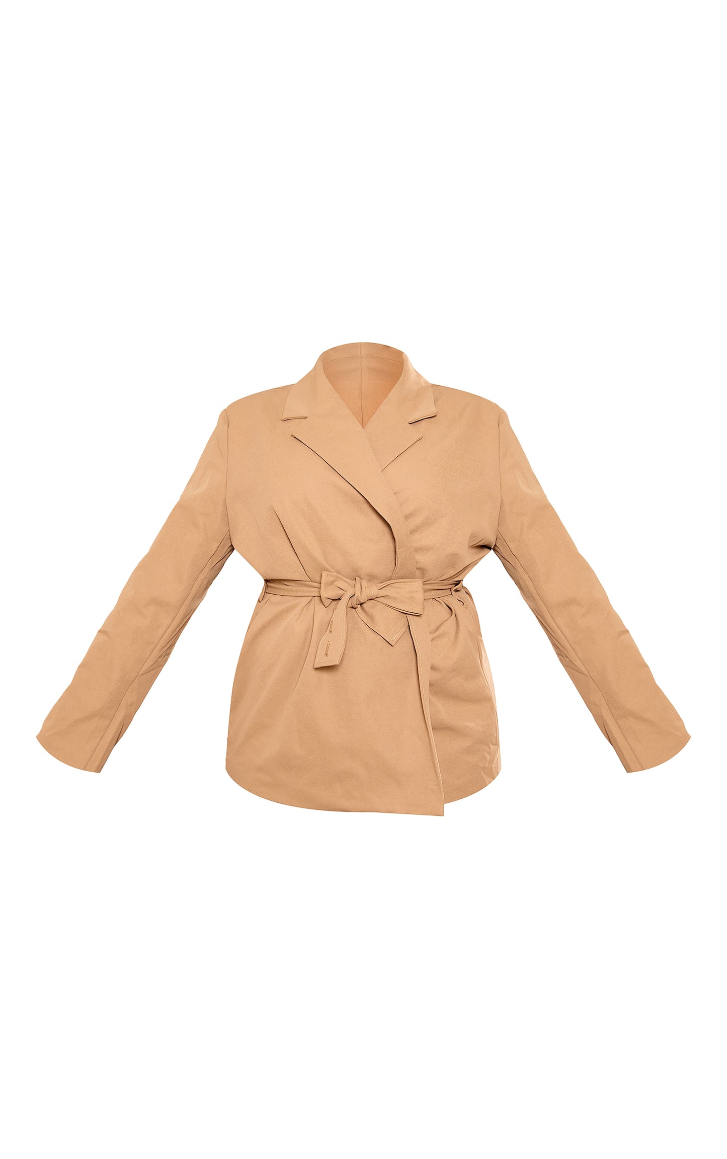 Plus Sand Belted Waist Blazer