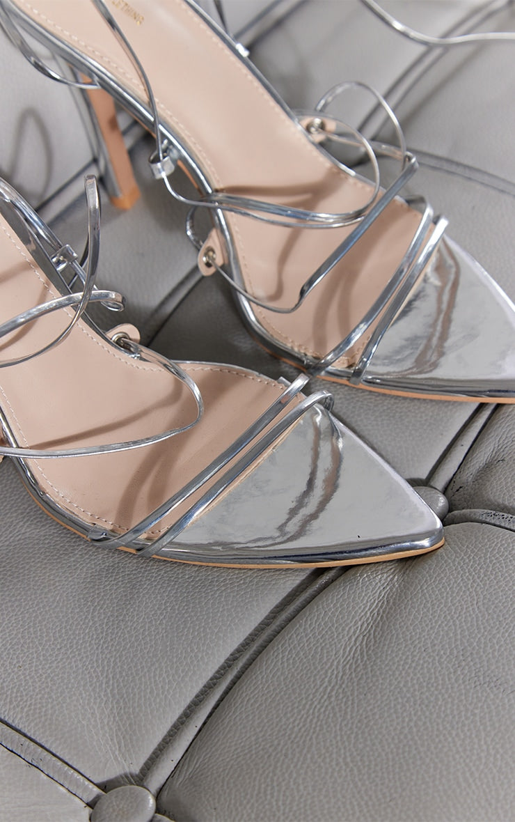 Gold Metallic Strappy Gladiator Point Toe Heels - HCWP 