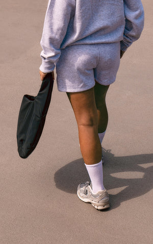 Charcoal Grey Slogan Sweat Shorts