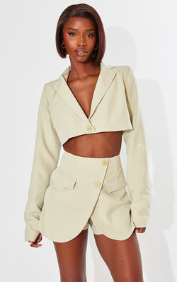 Tall Stone Cropped Blazer Jacket