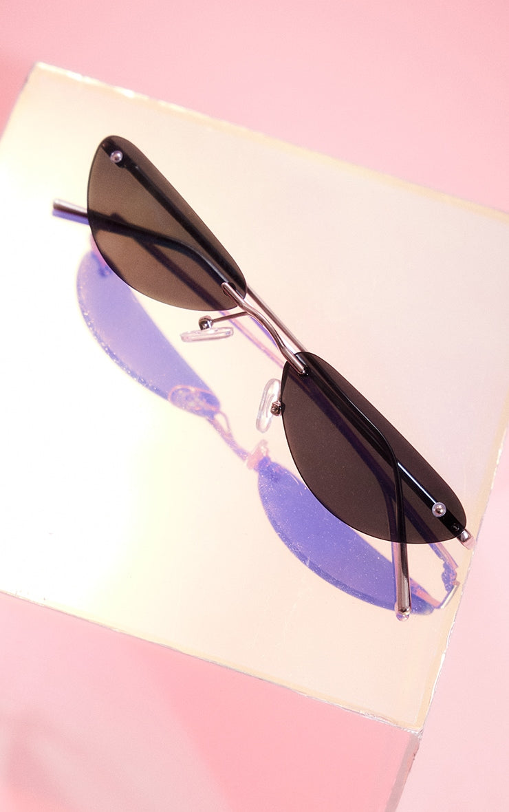 Black Skinny Retro Sunglasses