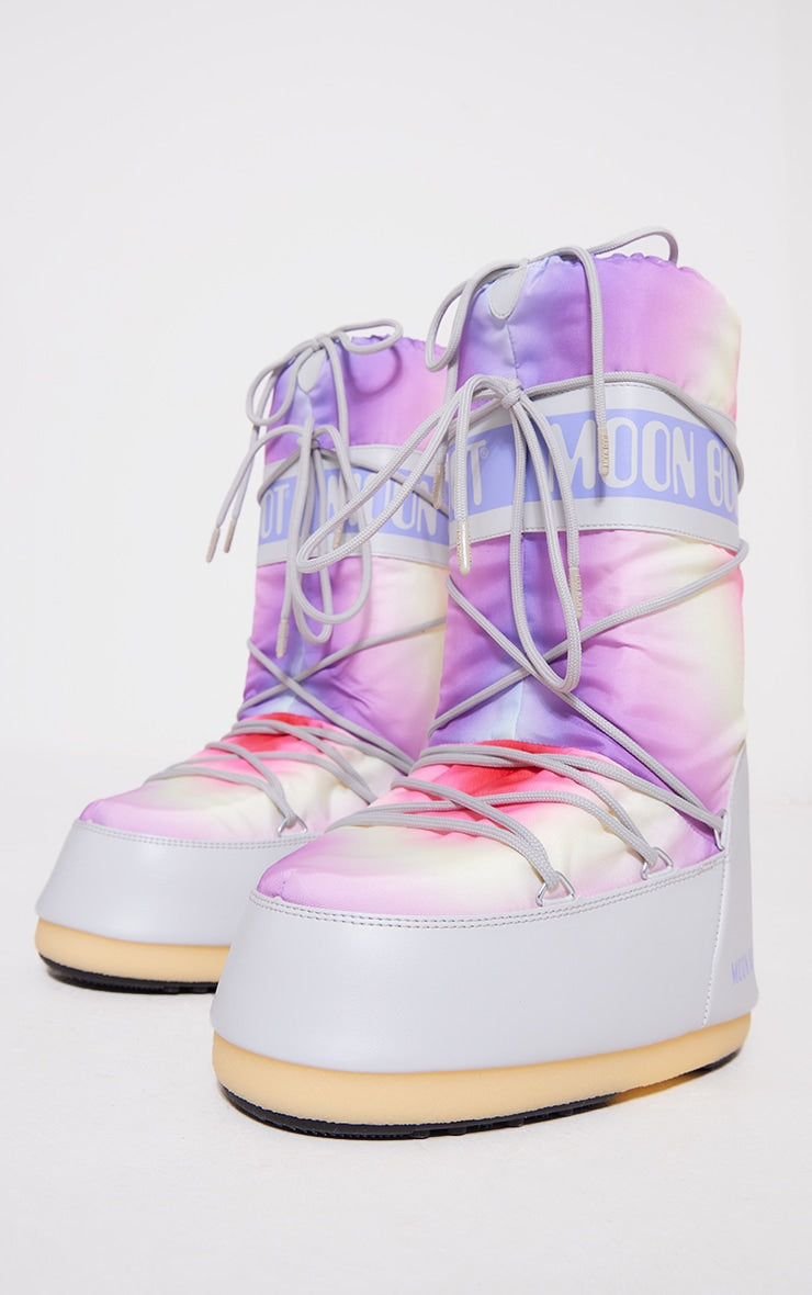 Grey Moon Boot Icon Tie Dye