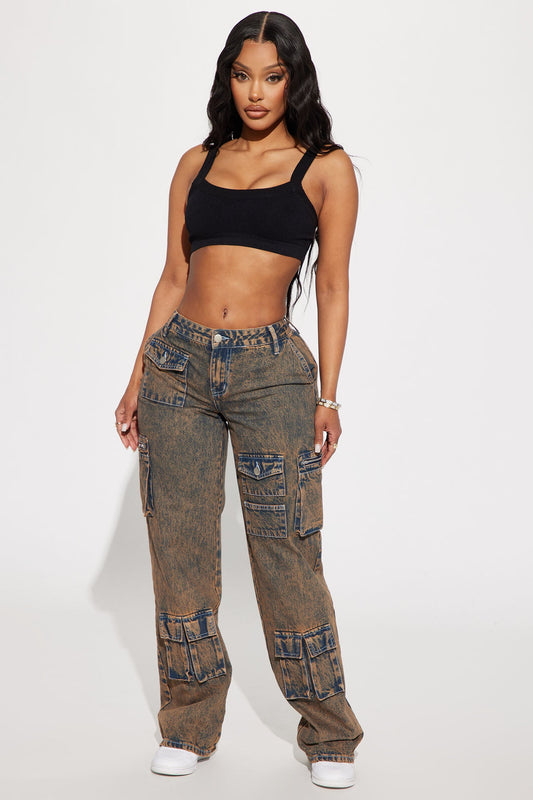 Not Sorry Non Stretch Cargo Jean - Copper - HCWP 