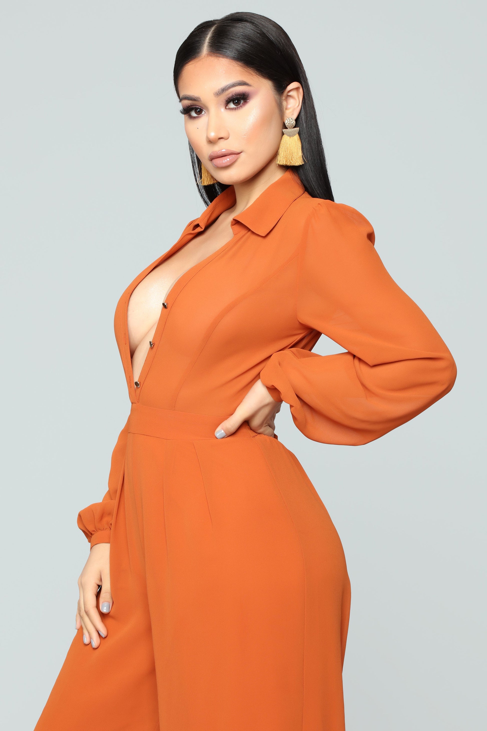 Like Me Better Jumpsuit - Cognac - HCWP 