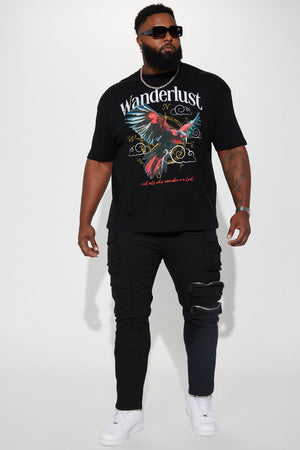 More Than One Cargo Pocket Straight Jeans - Black - HCWP 