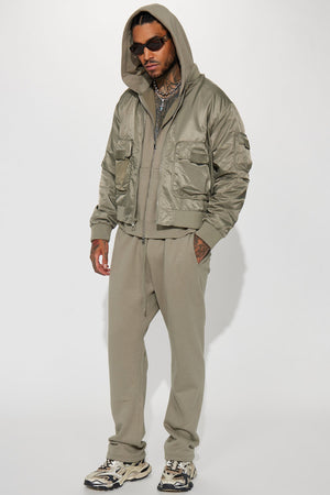 Day By Day Utility Bomber Jacket - Olive - HCWP 