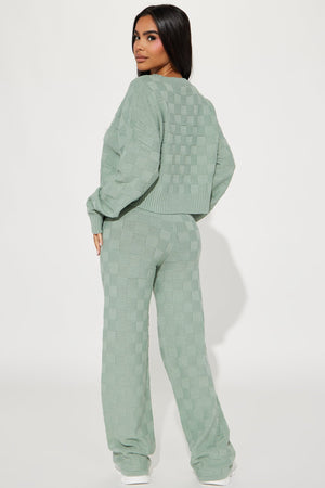 Let's Be Real Sweater Pant Set - Sage - HCWP 