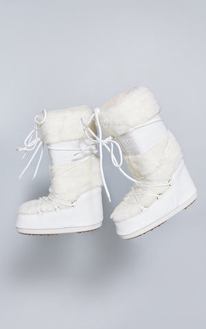 MOON BOOT White Icon Faux Fur - HCWP 