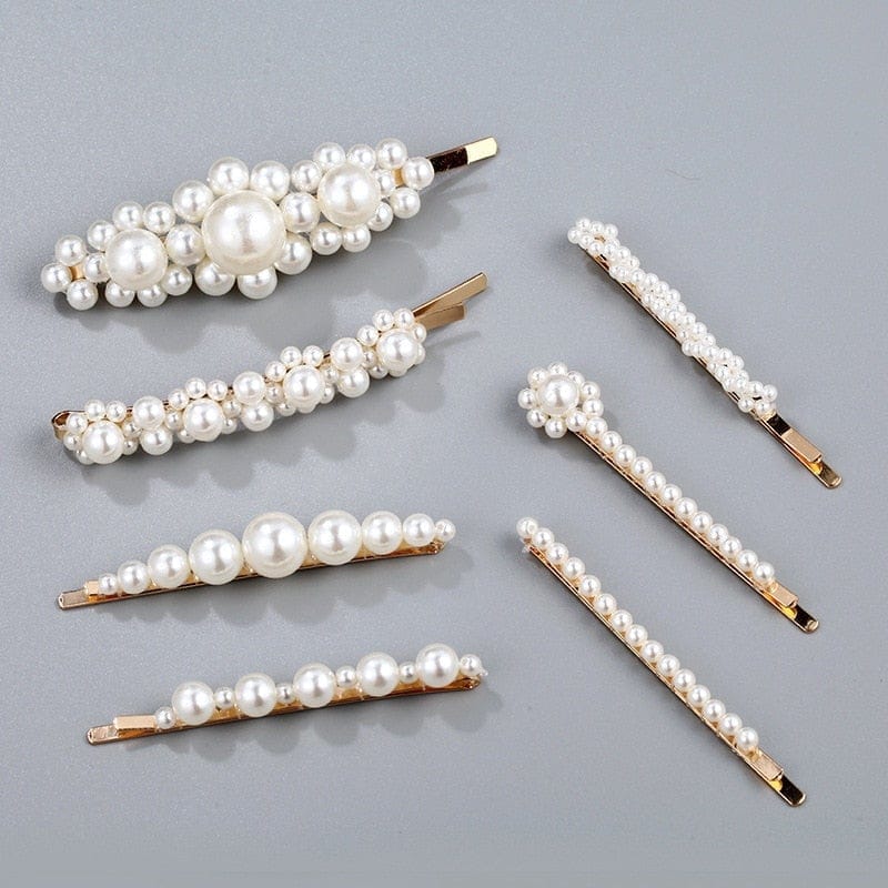 1Set Handmade Pearls Hair Clips Pin for Women Fashion Geometric Flower Barrettes Headwear Girls Sweet Hairpins Hair Accessorie