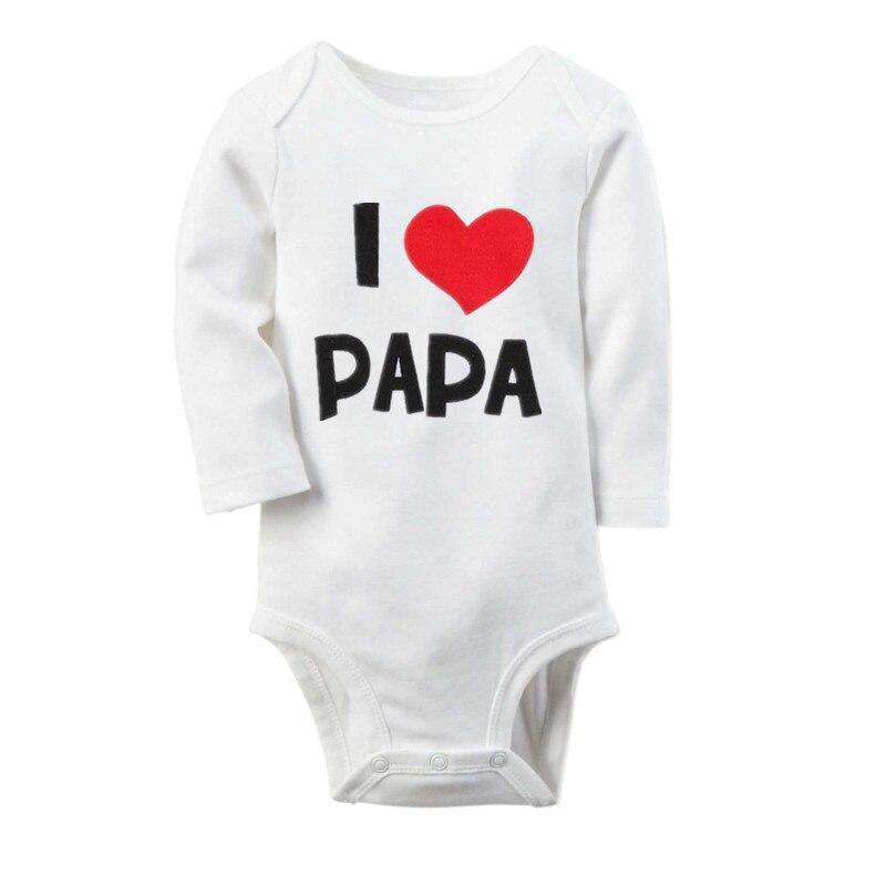 2 TEILE/LOS Body für Neugeborene Body Long Sleeve Brief ICH Liebe Papa Mama Baby Mädchen Kleidung Körper Ropa bebe Thermische unterwäsche