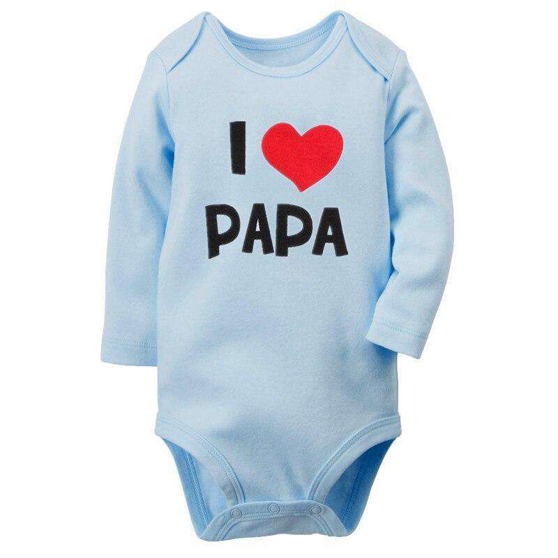 2 TEILE/LOS Body für Neugeborene Body Long Sleeve Brief ICH Liebe Papa Mama Baby Mädchen Kleidung Körper Ropa bebe Thermische unterwäsche