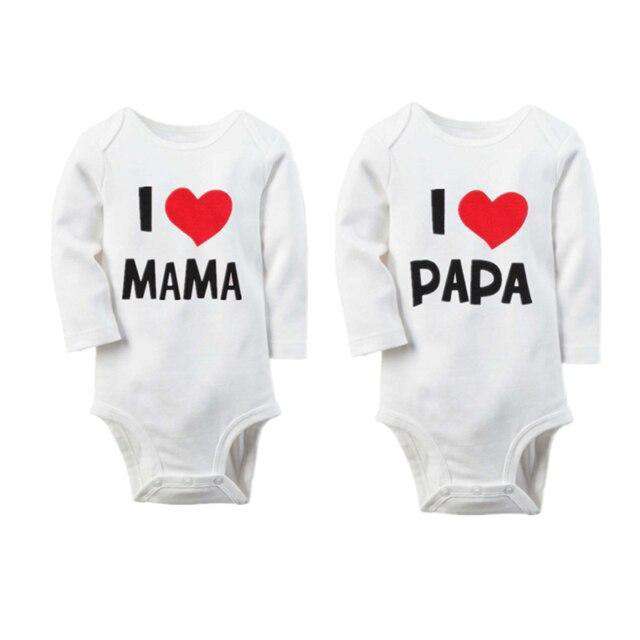 2 TEILE/LOS Body für Neugeborene Body Long Sleeve Brief ICH Liebe Papa Mama Baby Mädchen Kleidung Körper Ropa bebe Thermische unterwäsche