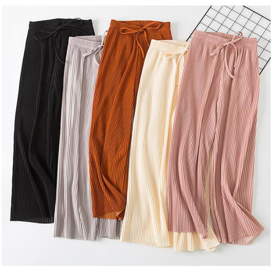 Taille Gefaltete Chiffon Hosen
