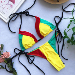 Red, Yellow Green Bikini