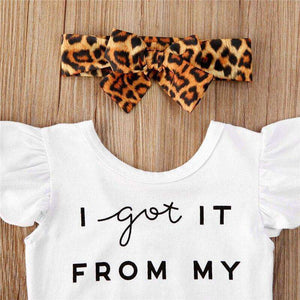 3 stücke Neueste Sommer Kleinkind Infant Baby Mädchen Baumwolle Casual Outfits Set Brief Body + Leopard Shorts + Stirnband Niedlich baby Kleidung