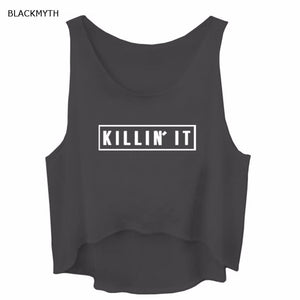 Tank Tops Women Killin It Letter Print