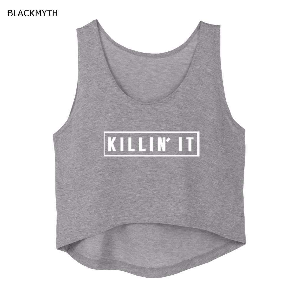 Tank Tops Women Killin It Letter Print