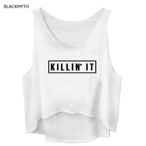 Tank Tops Women Killin It Letter Print