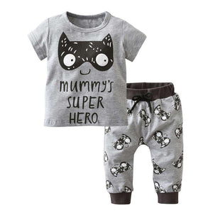 Sommer Neugeborenen Baby Boy Kleidung Set Baumwolle Brief Drucken Kurzarm T-shirt und Casual Hosen Kleinkind Kleidung Outfits