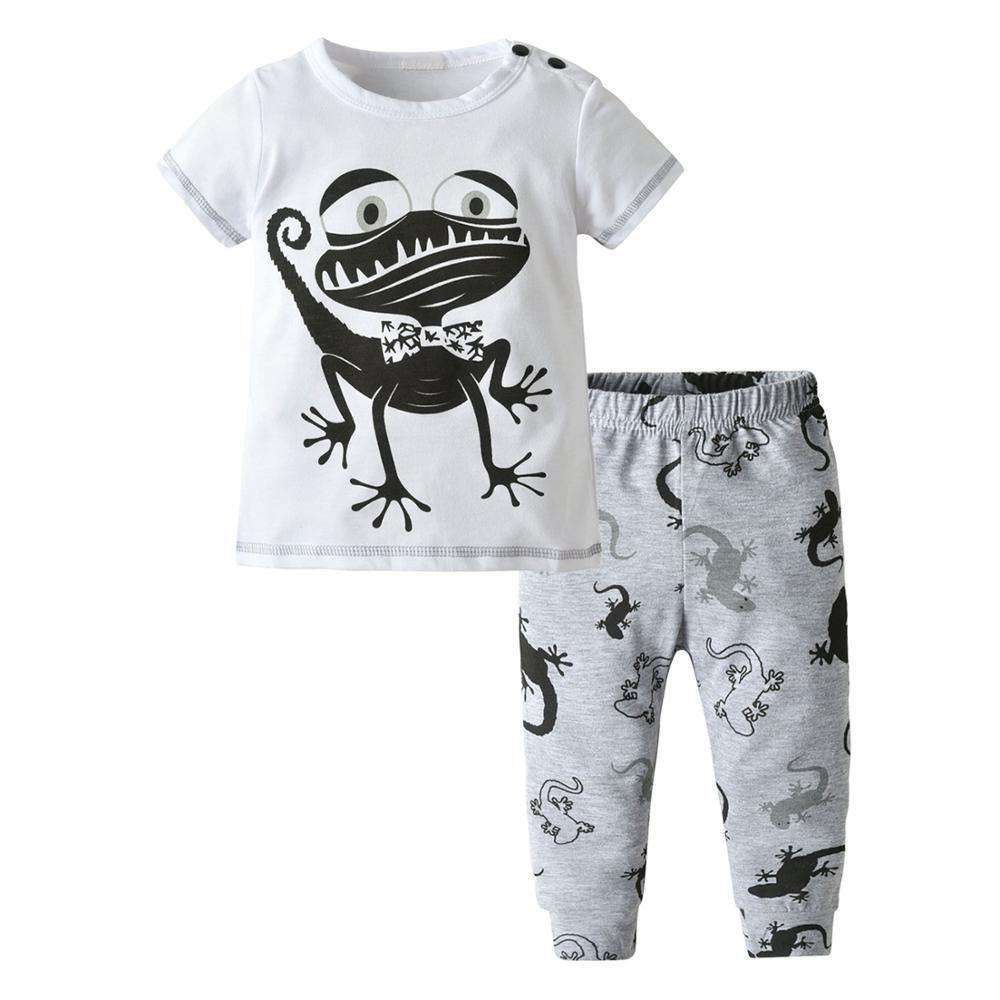 Sommer Neugeborenen Baby Boy Kleidung Set Baumwolle Brief Drucken Kurzarm T-shirt und Casual Hosen Kleinkind Kleidung Outfits