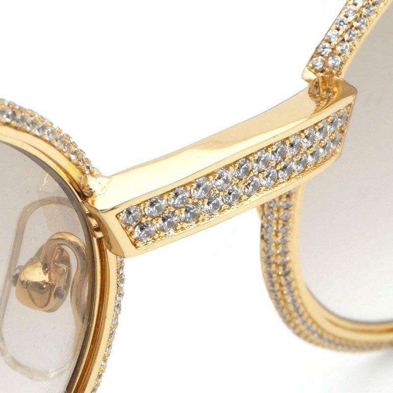 Vintage Diamant Holz Sonnenbrille