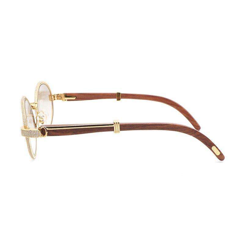 Vintage Diamant Holz Sonnenbrille