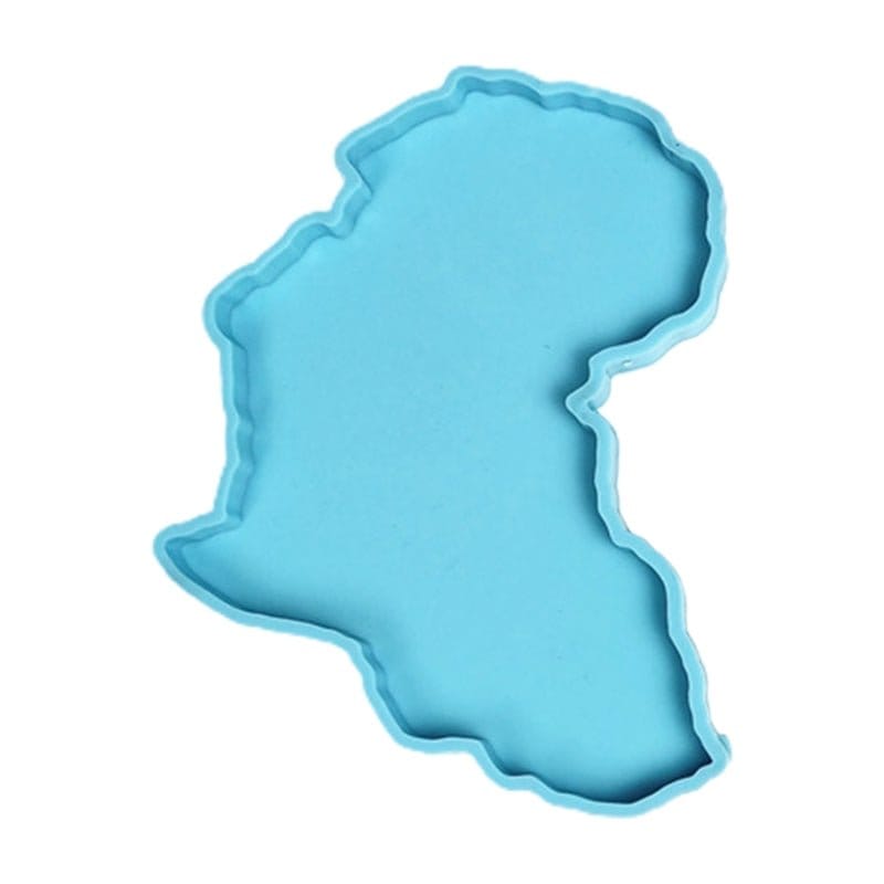 Africa Map Shape Coaster Cup Mat Pad Epoxy Resin Mold Keychain Pendants Silicone Mould DIY Crafts Jewelry Casting Tool