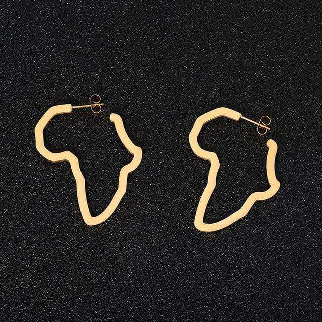 African Map Stud Earring