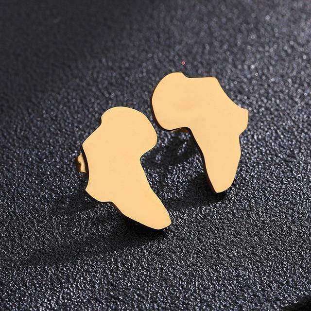 African Map Stud Earring