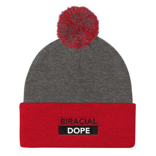 Biracial Dope Pom Pom Knit Cap