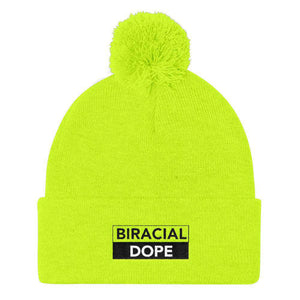 Biracial Dope Pom Pom Knit Cap