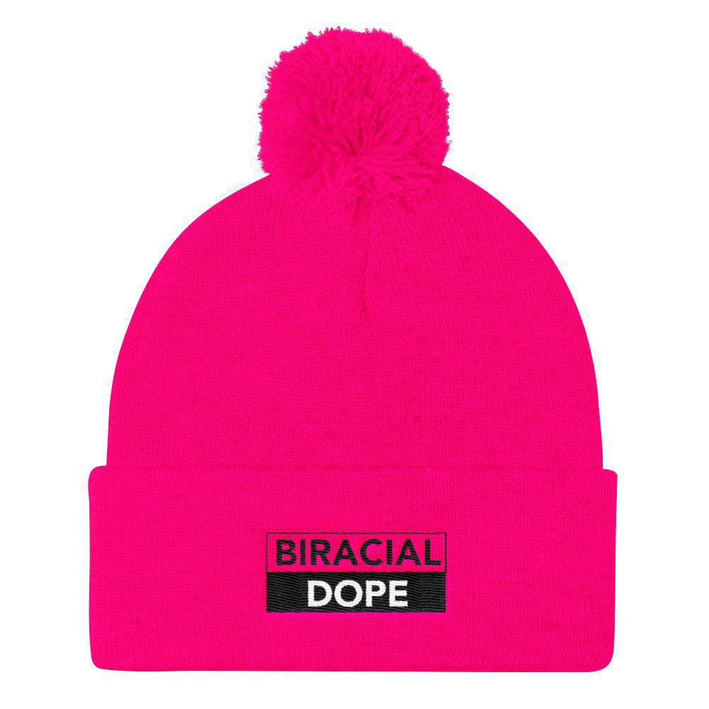 Biracial Dope Pom Pom Knit Cap