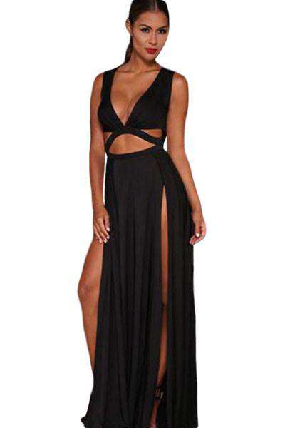 Black Jersey Craving Maxi Dress