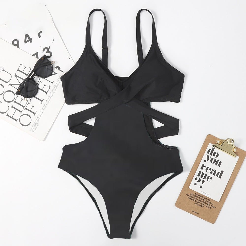 Cut Out Swimsuit One Piece Swimwear Women 2022 Summer Push Up Swim Suit Monokini Backless Sexy Swimming Suit Straps Bathing Suit