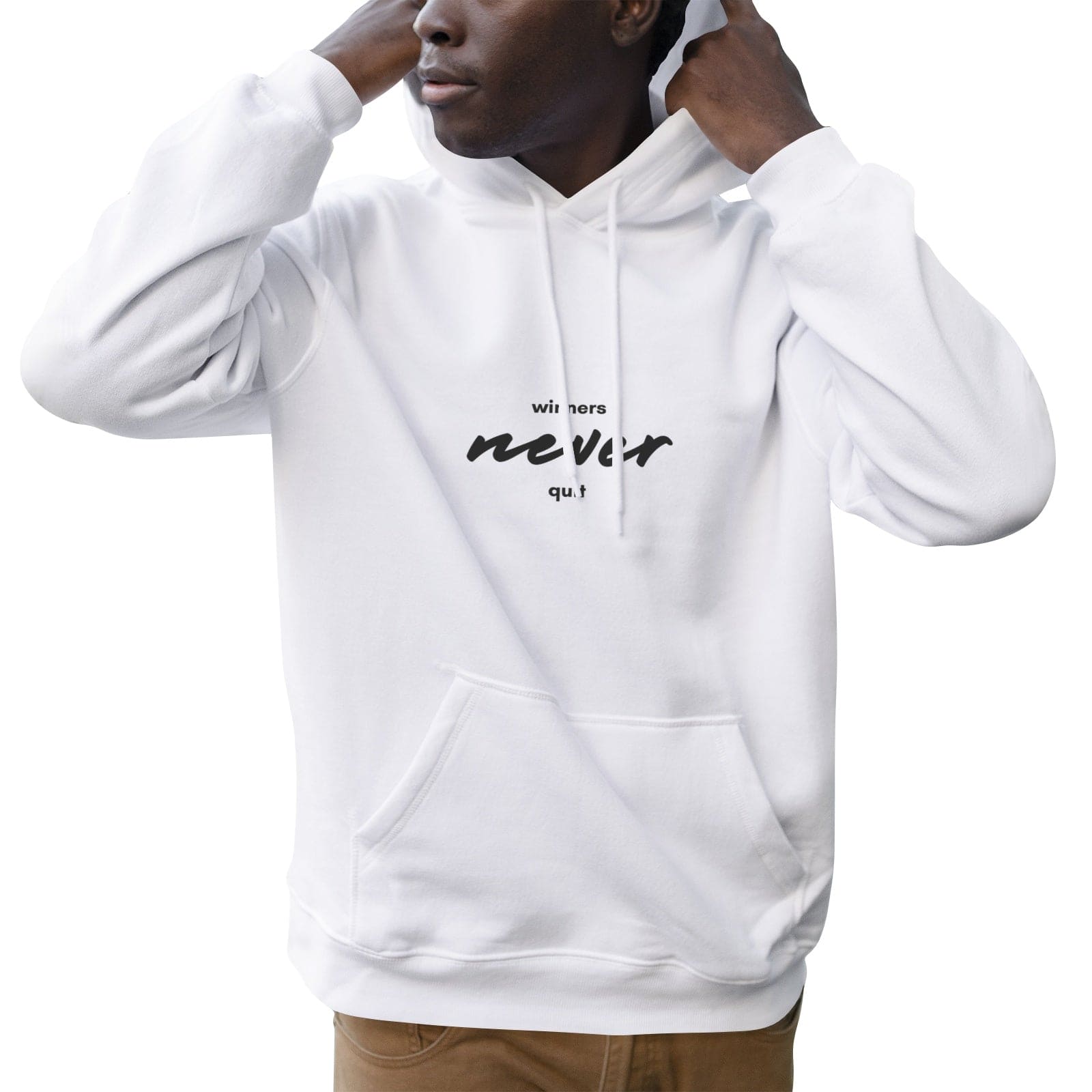 Winners never quit Men's Soft Cotton Hoodies - HCWP 