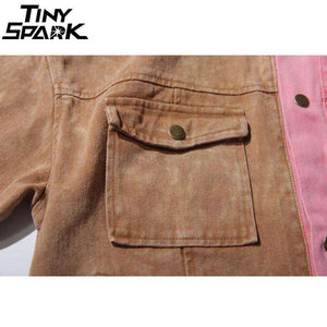 Denim Bomber Jacke Strawbery Choco