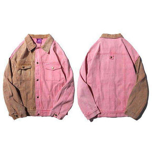 Denim Bomber Jacke Strawbery Choco