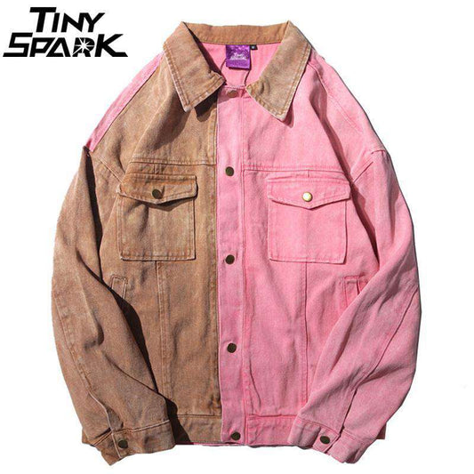 Denim Bomber Jacke Strawbery Choco